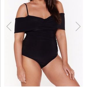 Cold Shoulder Black Bodysuit